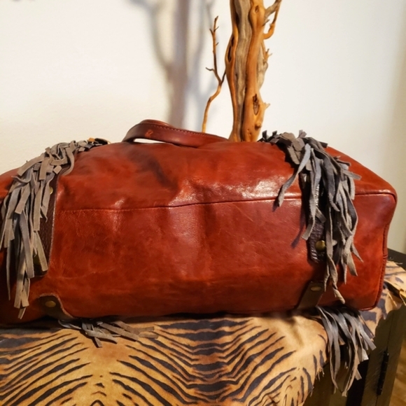 A.S 98 Dist. Rustic Cognac Leather Handbag NEW - Picture 8 of 12